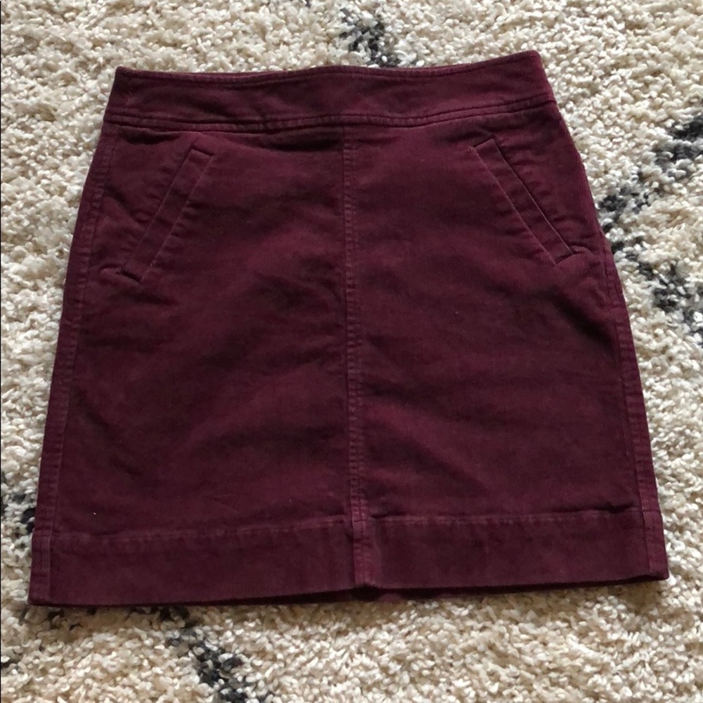 LOFT Burgundy corduroy skirt